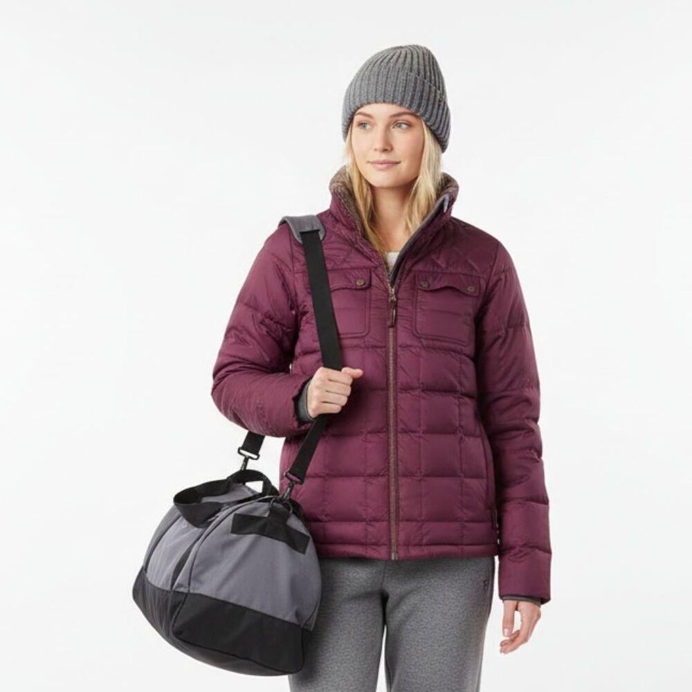 Cabelas Purple Zip Up Long Sleeve Down Filled Jacket M